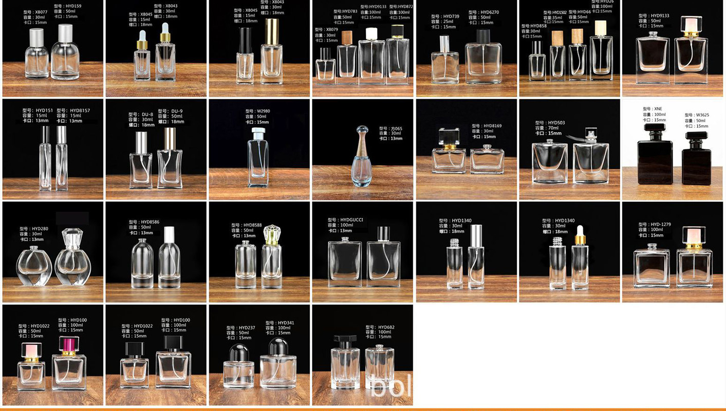 30ml 50ml 100ml Round Glass Perfume Bottles with Stock Fragrance Pump Spray and Empty Oil Packaging
