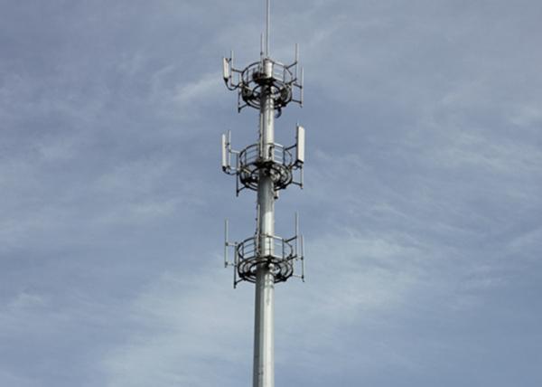 Q235B Steel Monopole Telecommunications Tower , Antenna Microwave Cell Phone