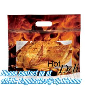 Zipper Hot Chicken Bags/ Roasted Chicken Packaging Bag With Window/ Microwaveable Grilled Chicken Bag, bagease, bagplast