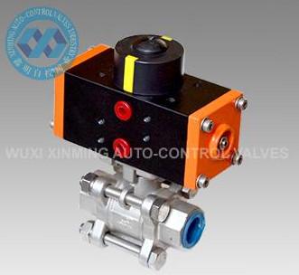 DN15 Stainless Steel 304 Pneumatic Actuator 3pc Ball Valve AT32.40 small actuator