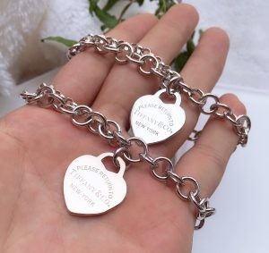 Womens Chain 925 Sterling Silver Bracelet Bangle Heart Charm Fine Jewelry