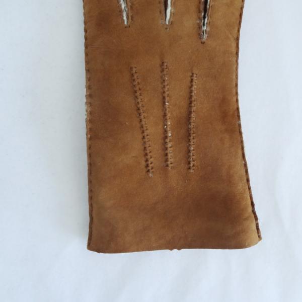 Merino Shearling Sheepskin Mens Lambskin Gloves Customized Size Slink Lining