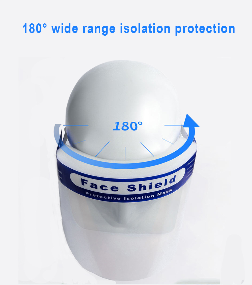 Latex Free Clear Plastic Face Shield Elastic Band Wearing Environmentale Friendly