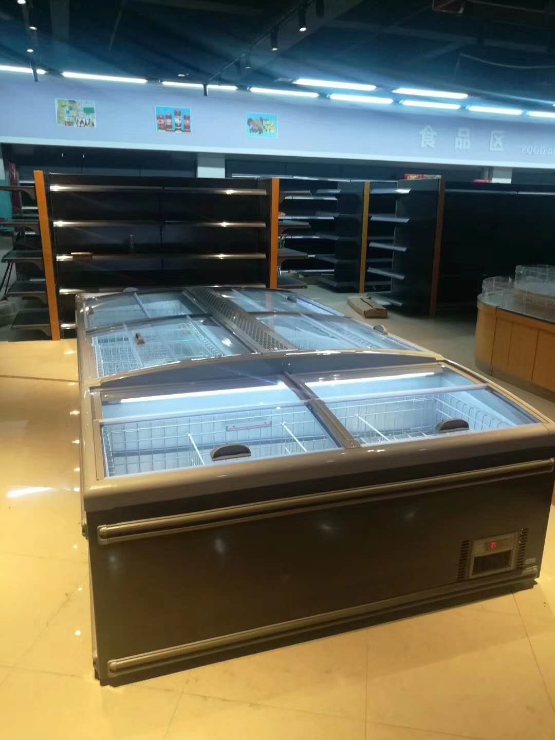 White Color Commercial Fridge Chest Freezer With Siding Door For Supermarket