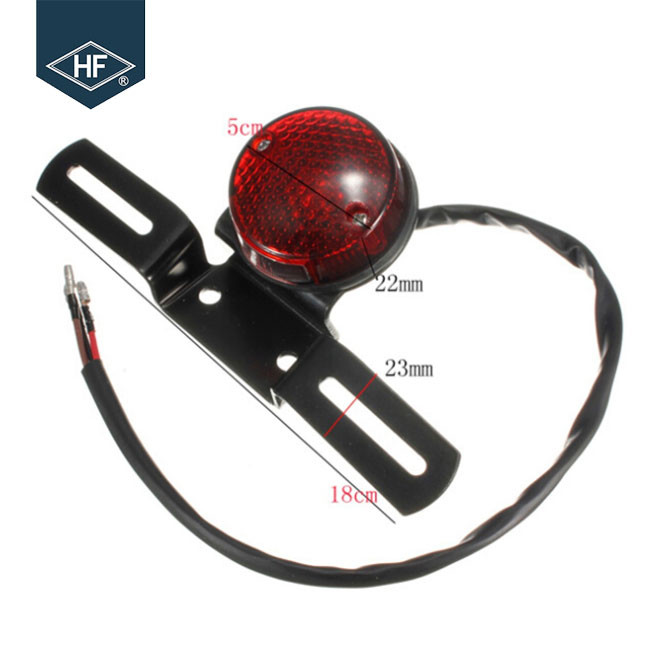 Round Black Amber Metal Aftermarket Motorcycle Lights For ATV Dirt Bike Cafe Racer