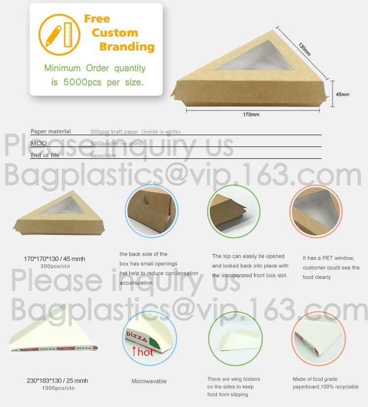 Triangle Food SLICE CAKE BOX, Salad, HUMBURGER BOX, BOAT TRAY, LUNCH BOX, HANDLER, CARRIER, BOWL, CUP
