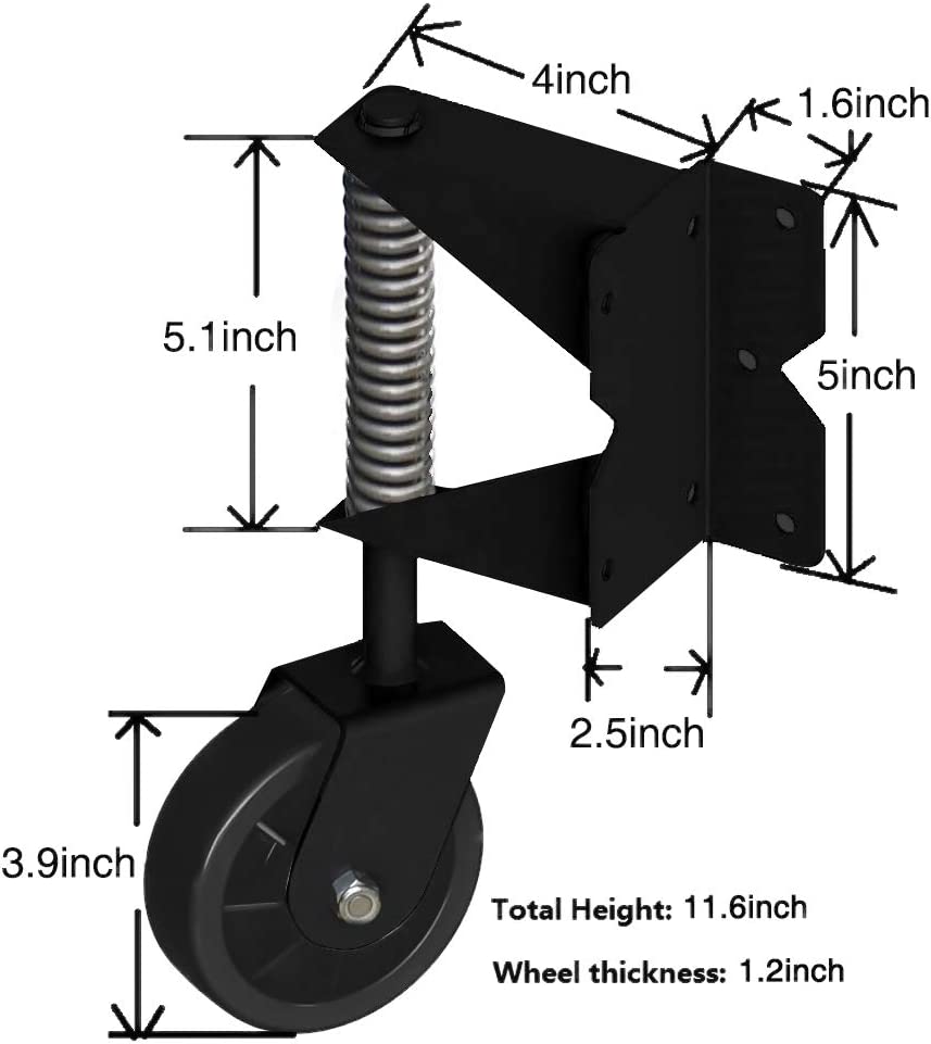 Highway Fence Heavy Duty 5inch Rubber Gate Wheel Caster with 360 Degree Mount Plate