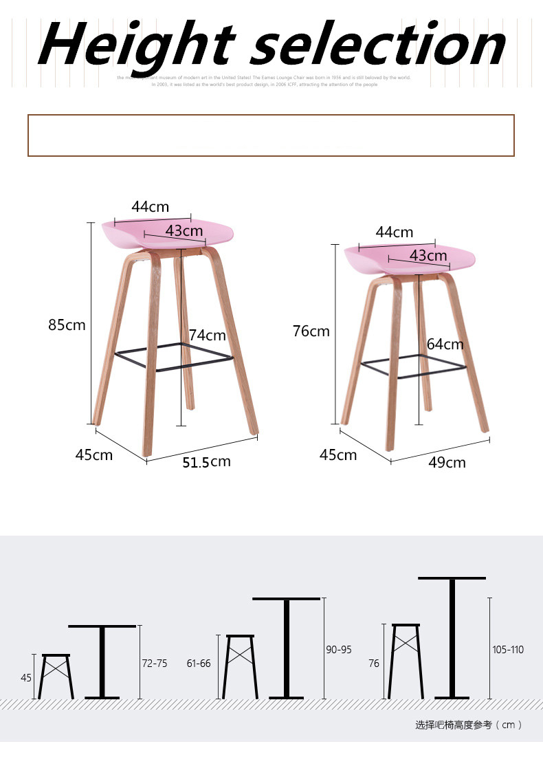 Practical Wooden Dining Chairs , Multi Colored Plastic Bar Chairs
