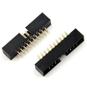 2.54mm Shrouded Box Header IDC Socket Connector 2X10PIN Black With Golden Or