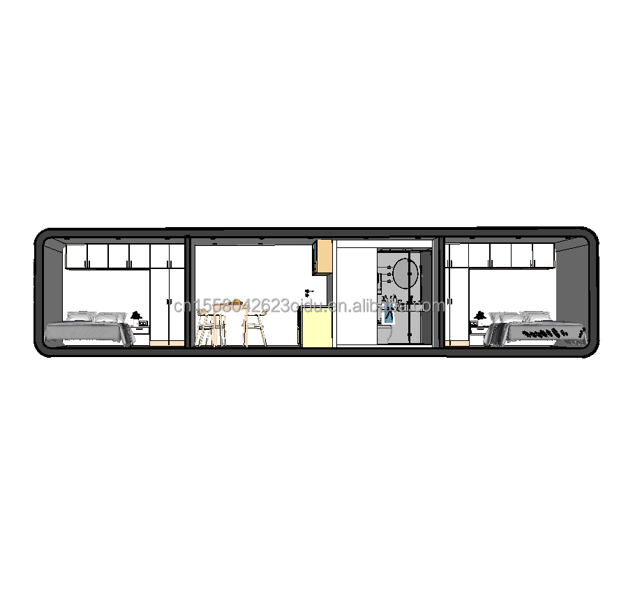 Steel frame Galvanized Steel Bending 180g Outdoor Vacation or Hotel Modern Design Prefabricated Capsule Room 20 FT 40 FT