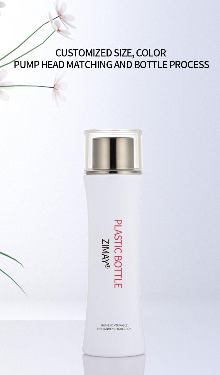 White Plastic Cosmetic Shampoo Lotion Bottle With Screw Cap