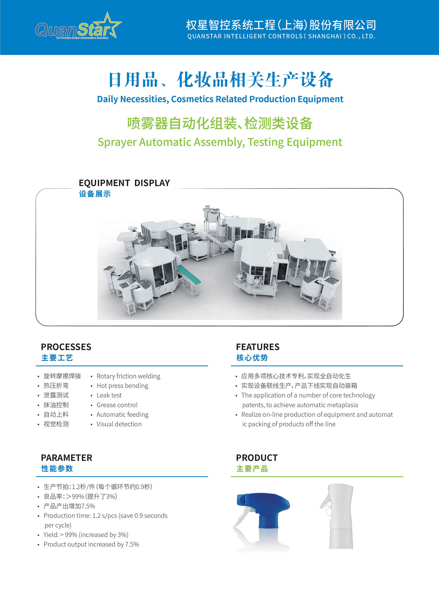 Sprayer Head Automation Assembly Line Customized With Testing Solution