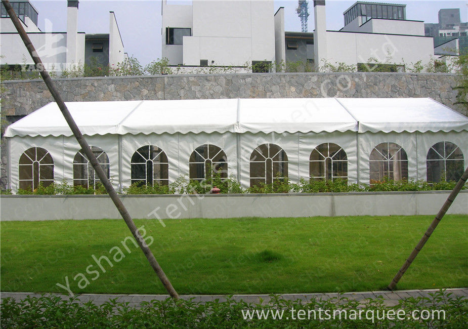 White Aluminum Alloy Profile High Peak Party Tent Weather Resistance PVC Fabric Cover
