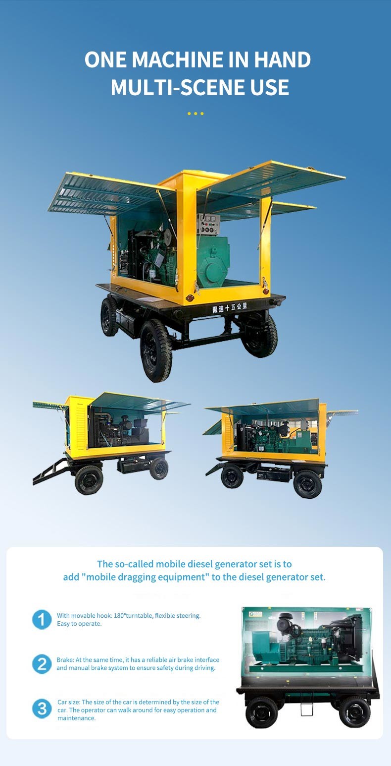 Portable Home Standby Trailer Type Generator 30kva 25kw Diesel Generator Set