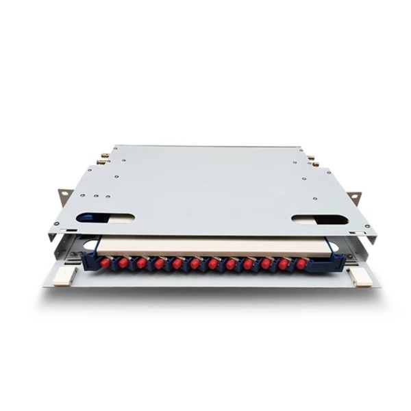 Quality 12 And 24 Core  Fiber Optic Distribution Box , 19'' 1U Rack Mount Optical Distribution Frame for sale