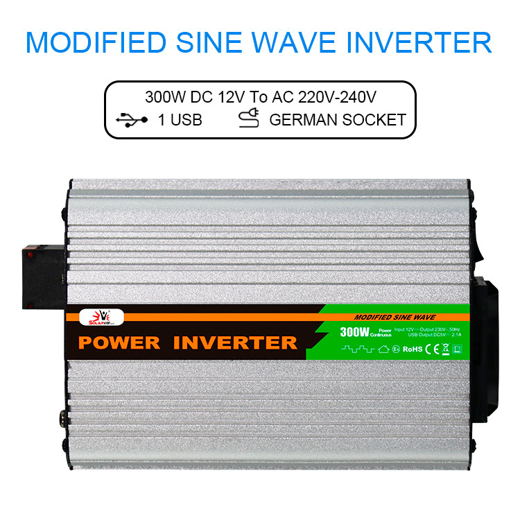 Stable 300W Modified Sine Wave Power Inverter Portable Aluminum