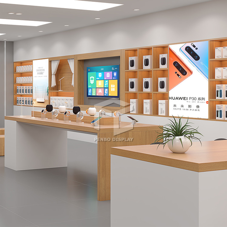 OEM MDF Mobile Phone Display Shelf Cellphone Accessories Retail Store Stand