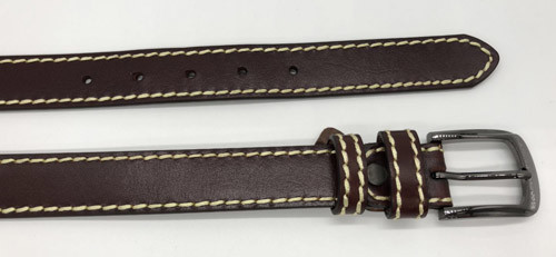 Durable Womens Genuine Leather Belt With Contrast Color Bold Thread