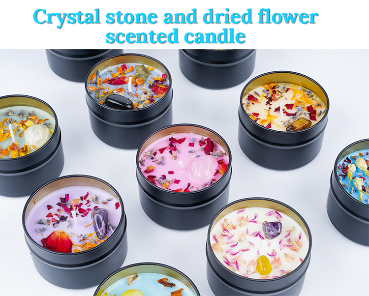 Customized Tin Scented Candle Fragrance Spiritual Healing Gift Energy Soy Candle Gift Set