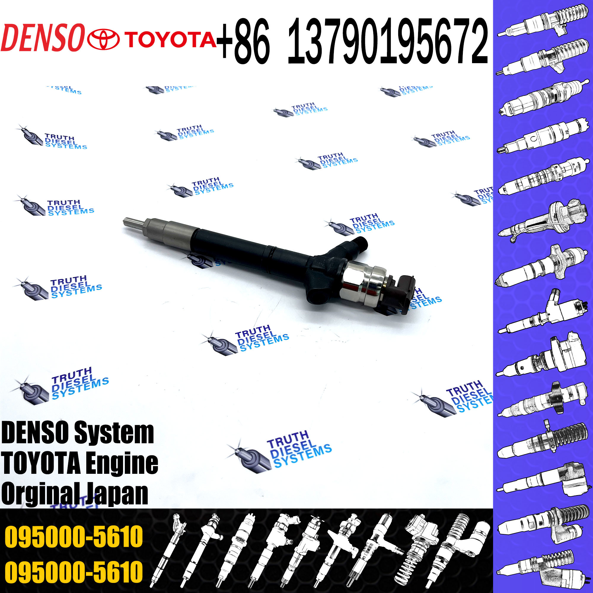 diesel fuel engine injector 095000-5610 23670-0R010 for engine high pressure pump engine injection injector 095000-5610