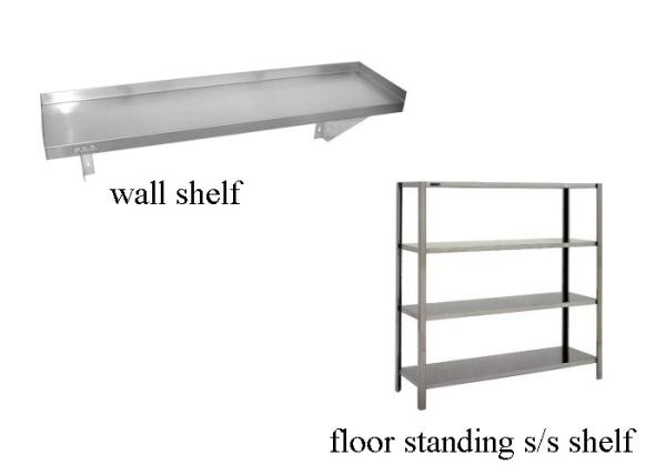 Stainless Steel Kitchen Shelves Adjustable Height Solid Floor Standing Wall