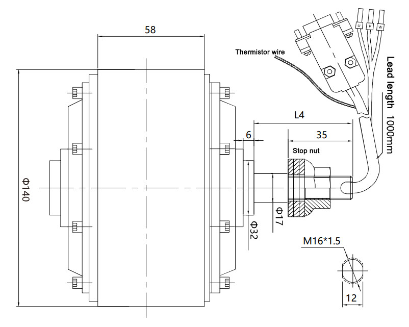 DC 40NM 8 Inch Hub Motor Wheel , 300kg Mecanum Agv Hub Servo Motor For Mobile Robot AMR