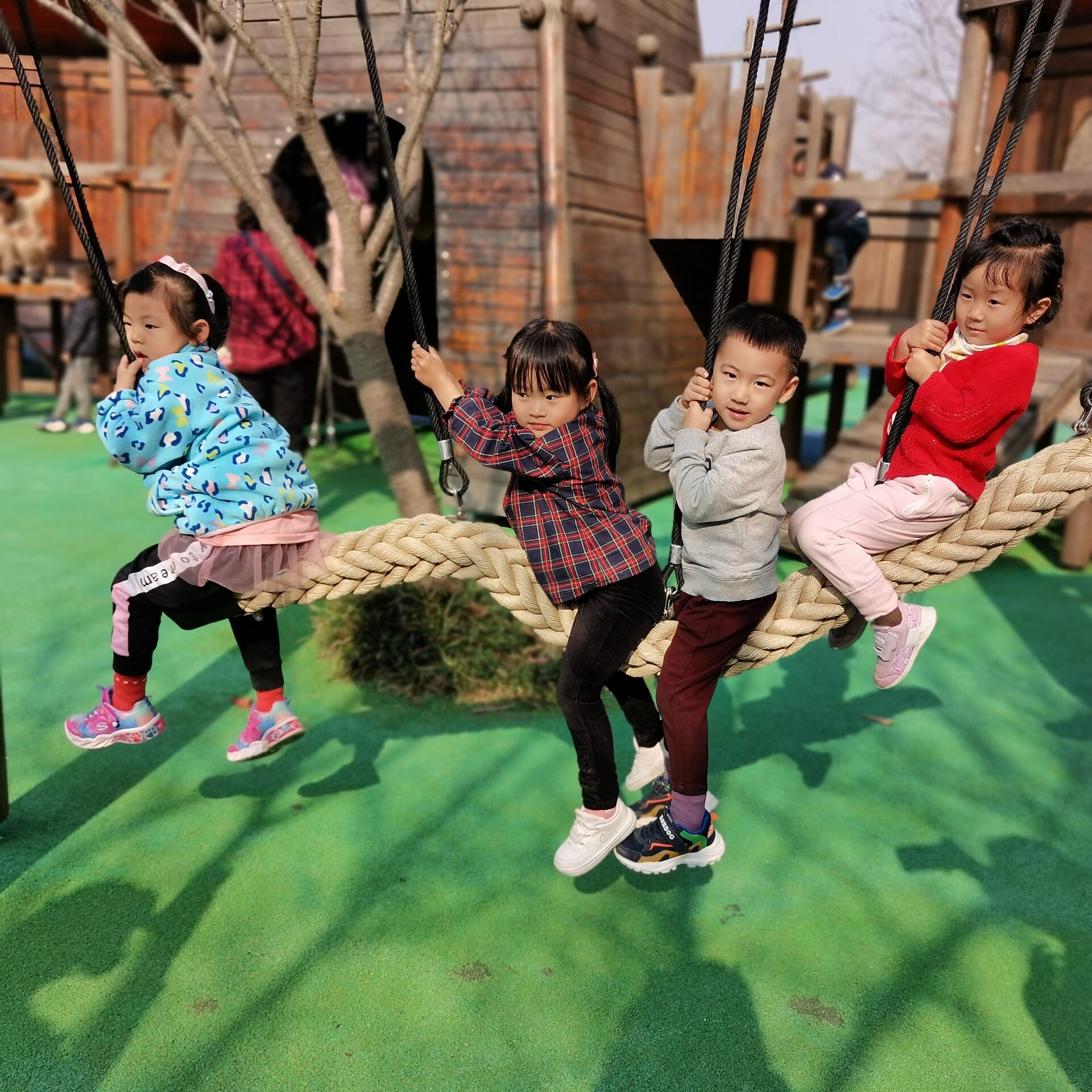 Children Suspension Hanging Rope Bridge UV Stabilized For Playground