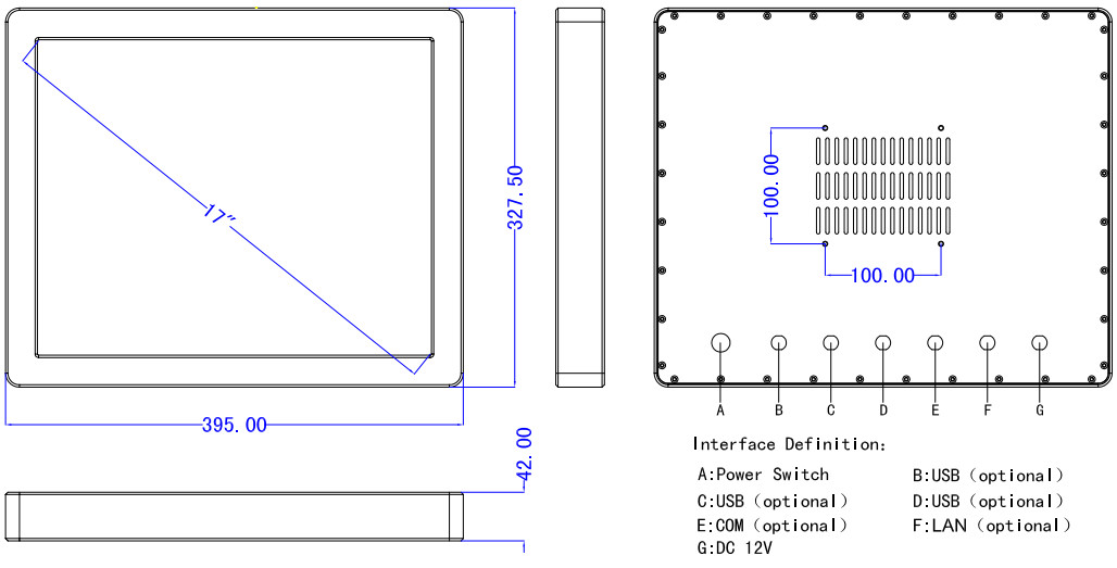 OEM Linux IP68 Waterproof Touch Screen PC Wall Mounting For Harsh Environment
