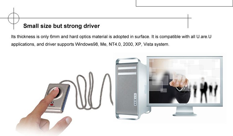 Original Small Biometric Fingerprint Scanner , 4000B Biometric Thumbprint Scanner