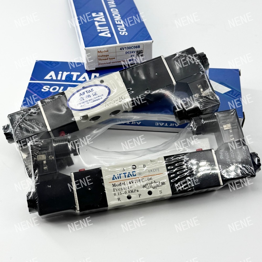 AIRTAC 4V230C-06 Solenoid Valve DC24 220VAC 5 Way 3 Position Aluminum Alloy