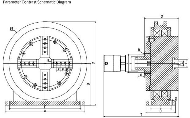 Solid Structure 4 Jaw Power Chuck For Laser Cutting Machine