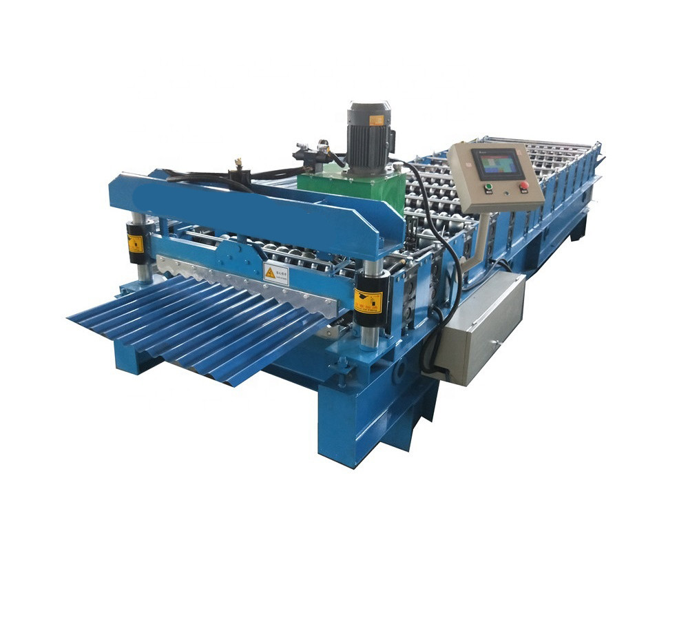 7/8 Roof Roll Forming Machine Corrugated Galvanized Metal Automatic Cutting