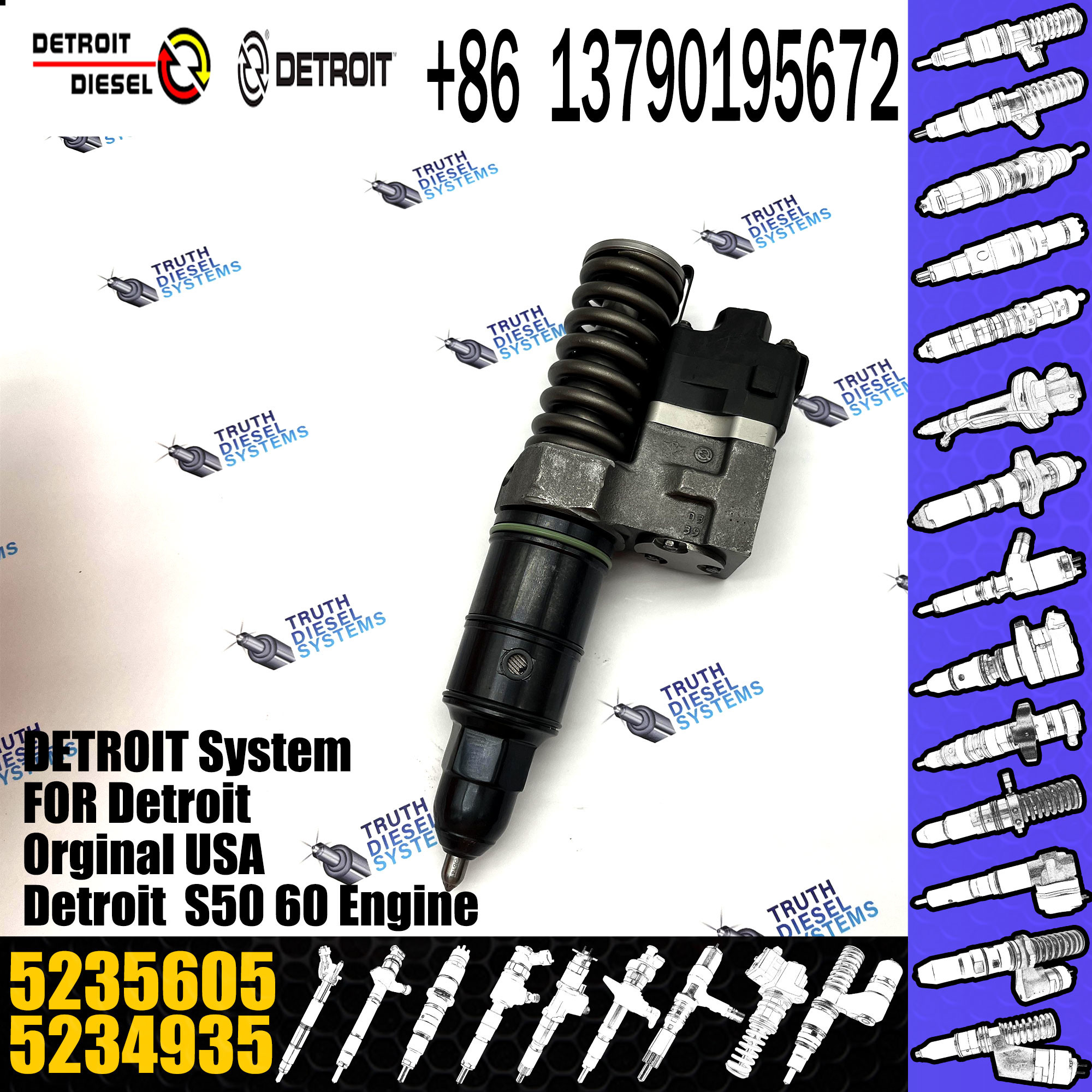Diesel Fuel Injector 5235550 5235575 5235580 5235600 5235605 5235695 5235915 5236347 5236952 For DETROIT S50/S60/DDEC IN