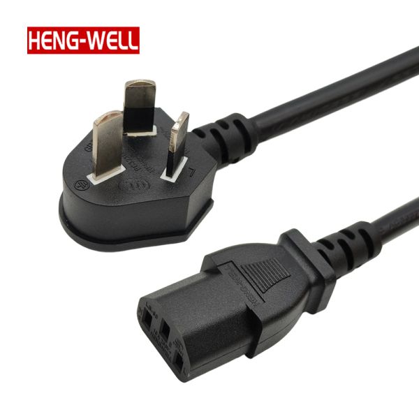 HENG-WELL 3 Pin Computer Power Cord CCC Certified IEC320 C13 PVC Jacket Right