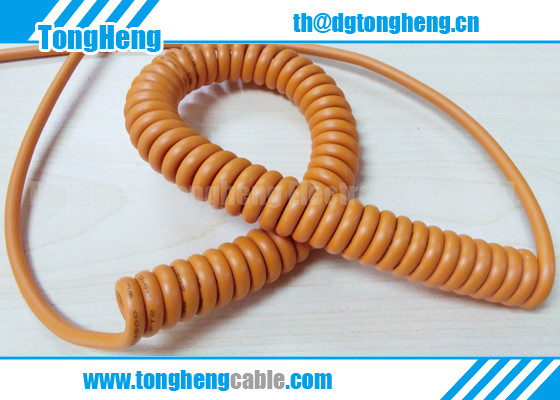 Water Proof Elastomer TPE Sheathed Customized Marine Spiral Cable Rated 105C