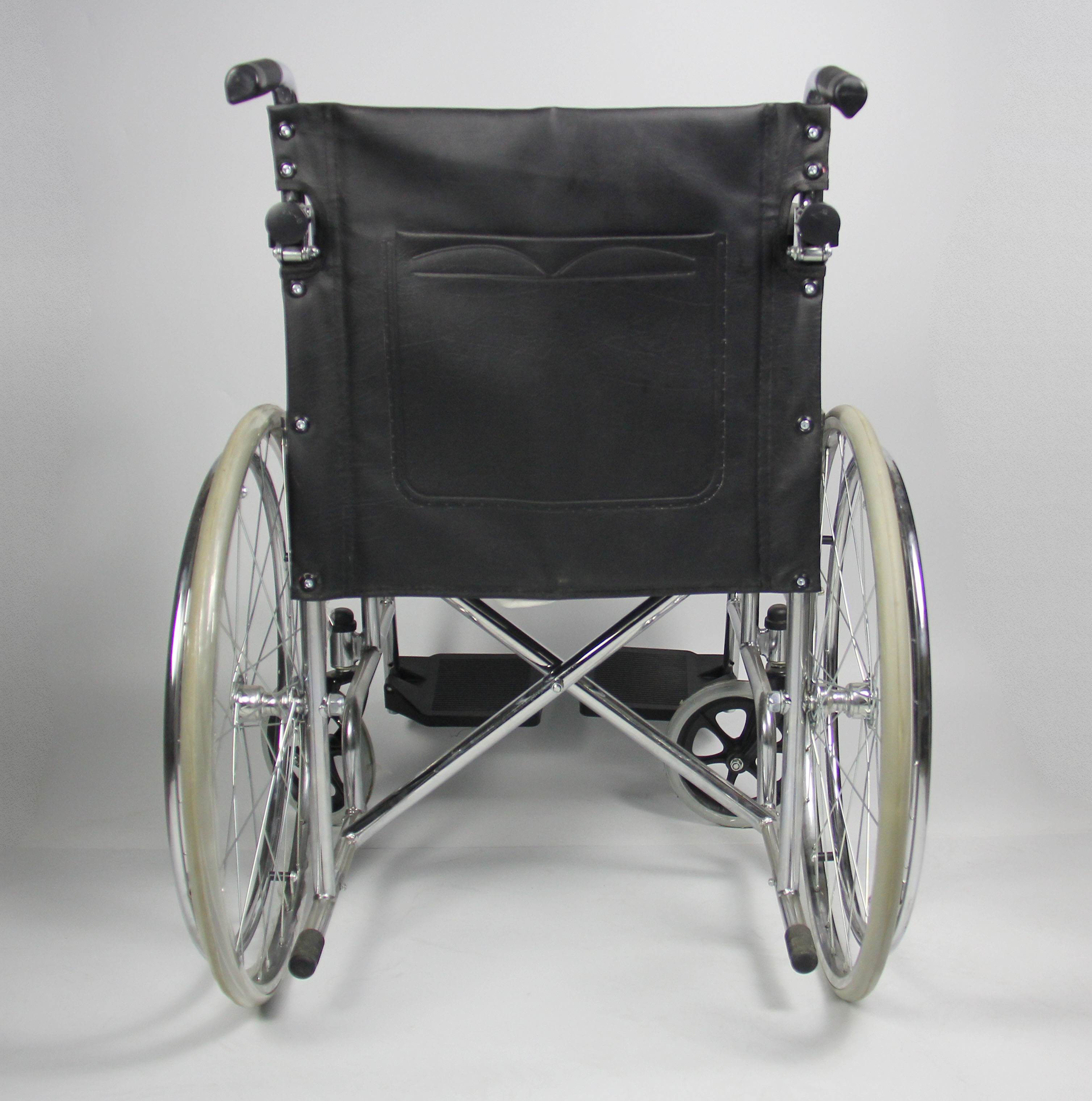 Custom Color Folding Steel Wheelchair Flip Back PU Seat And Armrest