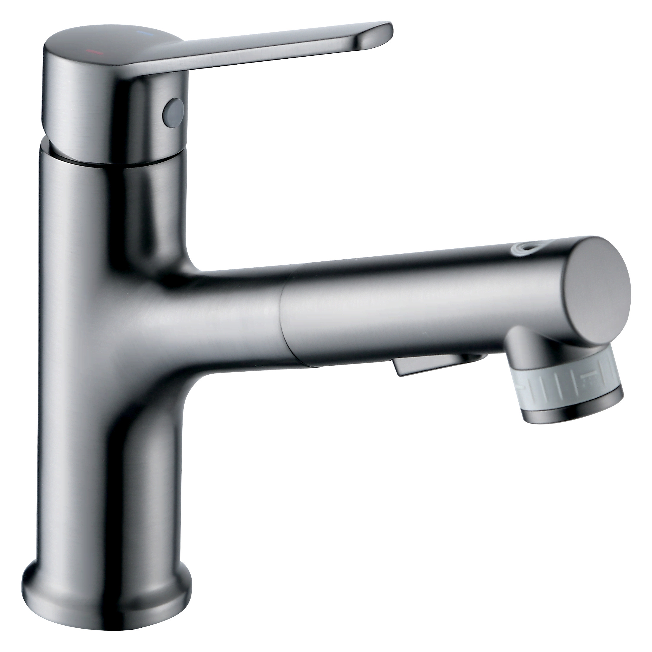 Bathroom Tree Fork Pull Single Handle Basin Faucet With Mouthwash 1.5M Pull Hose
