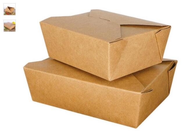 Cheap Cardboard foldable kraft paper lunch box with window,Lunch noodle fast food kraft paper box by customized logo pri