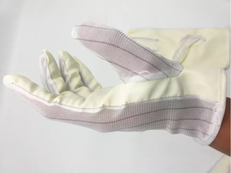 Non Slip Striped Dotted 0.1s Static Decay ESD Gloves