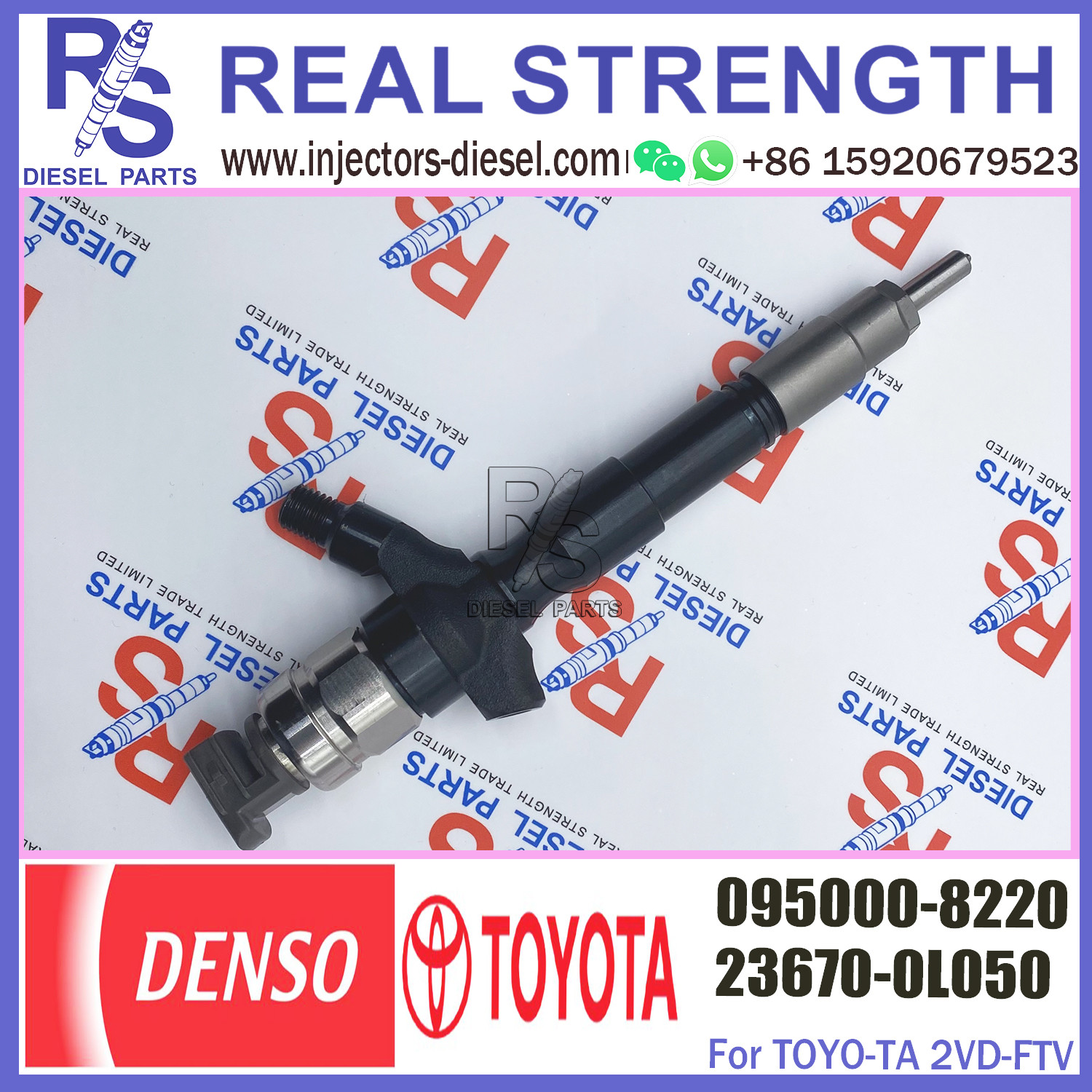 Common Rail Injector 23670-09070 Genuine Fuel Injector 23670-0L020 095000-8220 For Toyota Hilux 1KD-FTV OEM Auto Parts