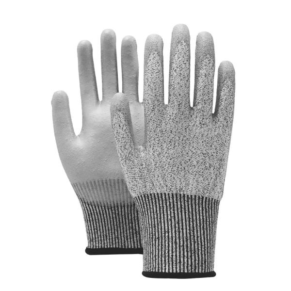 13 Gauge Anti Cut PU Coated Safety Gloves , Industrial Abrasion Resistant Work