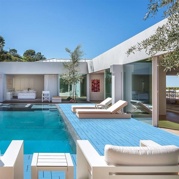 Outdoor Rubber Paver Tiles All Weather Use, Waterproof Pavers For Pool Balcony