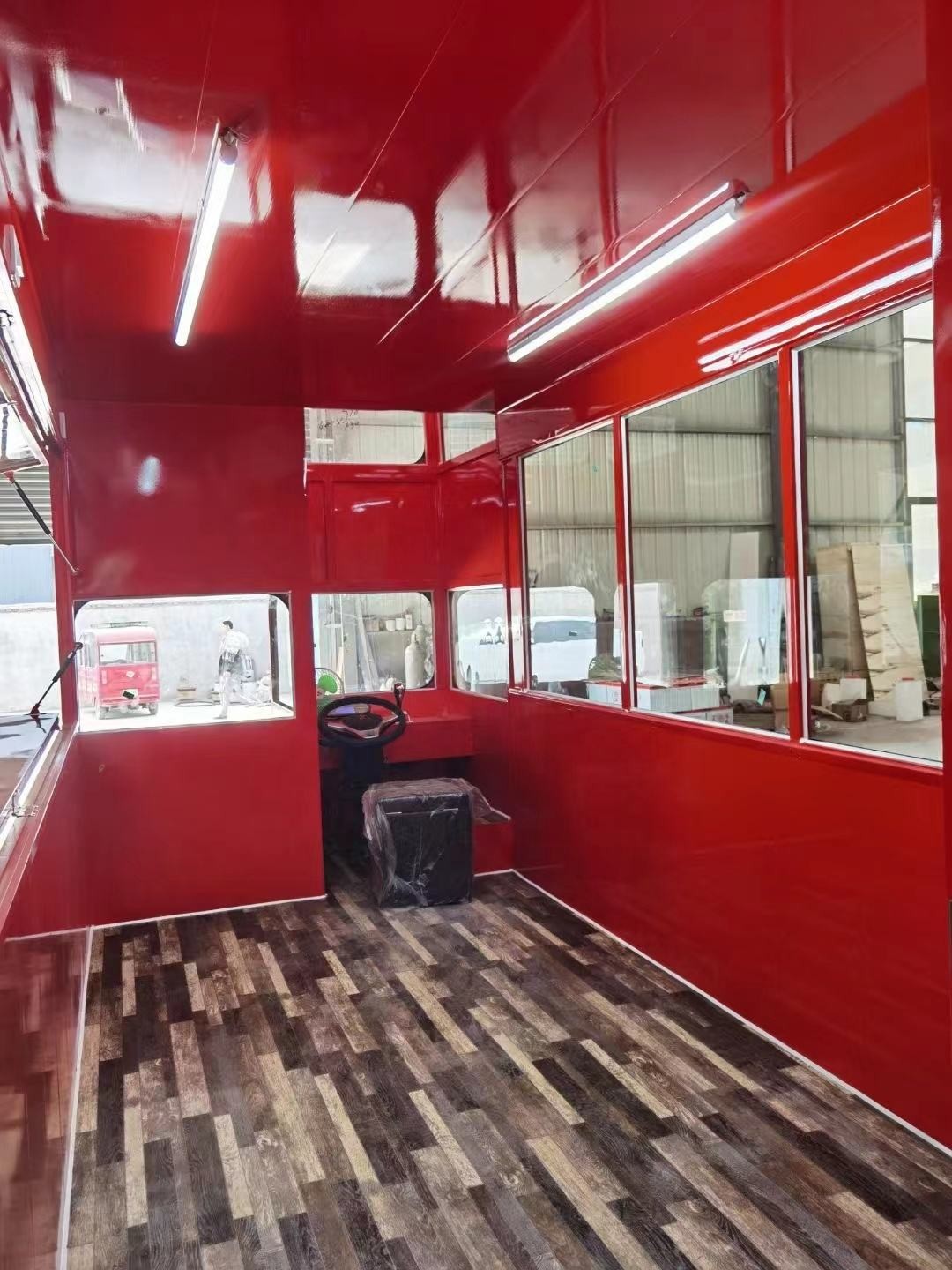 Double Floor Food Truck Trailer Red Concession Food Trailer