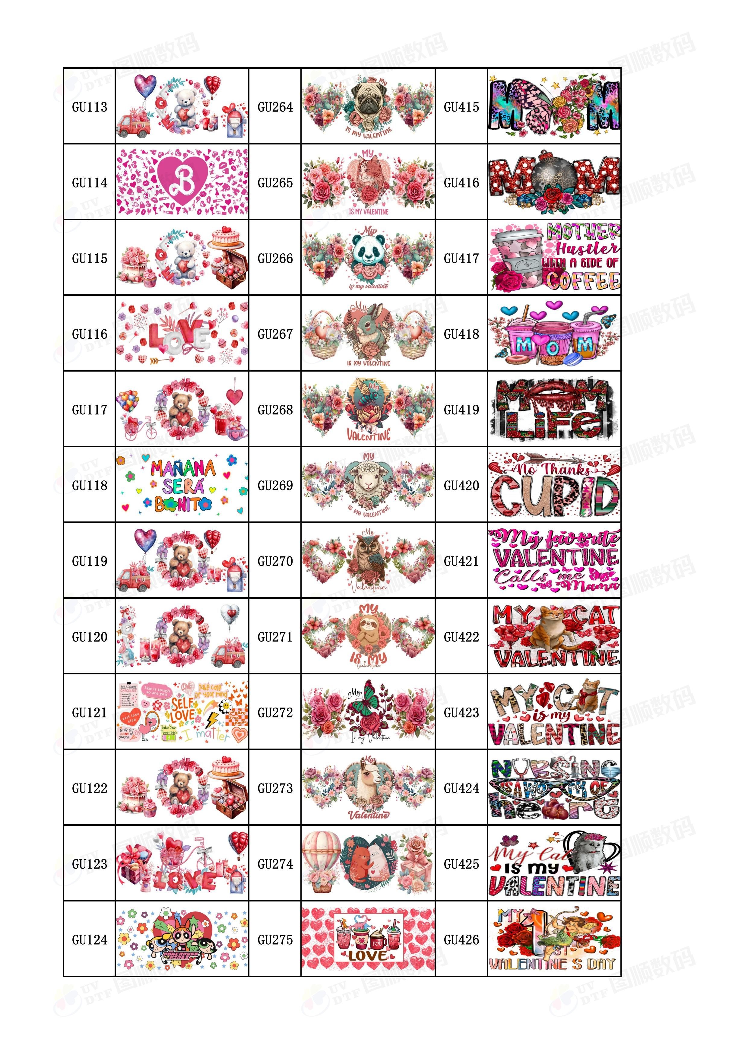 UV Ink AB Film Custom UV Transfer Stickers For Mugs Coffee Tumblers 16oz Libbey Glass Cups