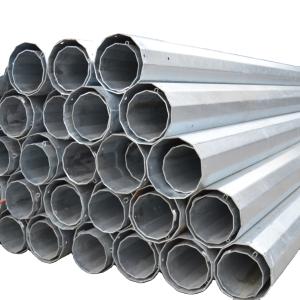 12m Hot Dip Galvanized Steel Power Pole with 450MPa Yield Stress and Dodecagonal Shape for Electric Power Transmission