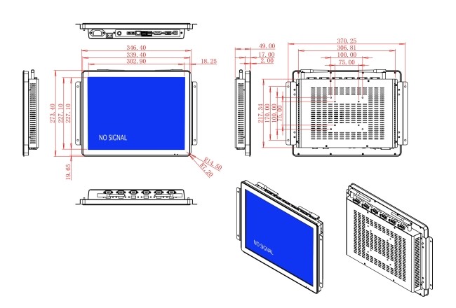 15-Inch Monitor for Warehouse Management and Industrial Control Systems
