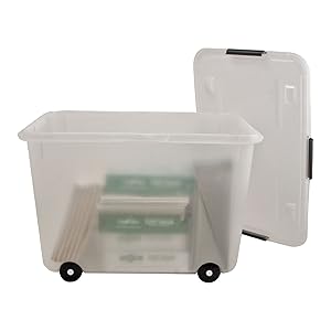 storage, bin, clear, storage with wheels, storage with top, clear storage bin