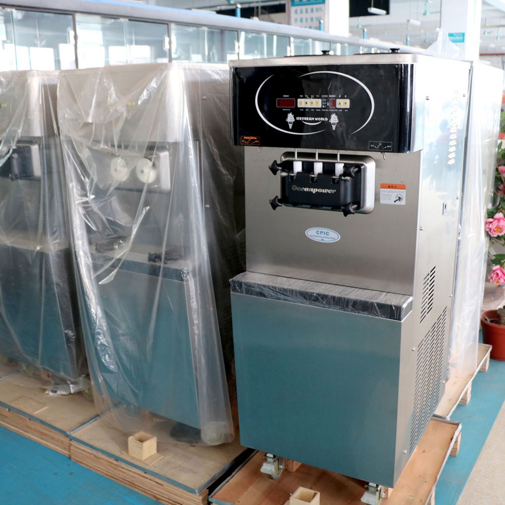 2+1 flavors 400cones/H Oceanpower classic soft ice cream making machine OP138CS