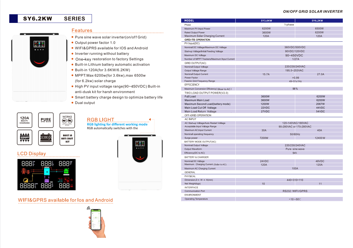3Kw 3000W 24V Solar Hybrid Inverter Direct Sales Wholesale Price Solar Inverter 5Kw 10Kw Split Phase Hybrid Solar Inverter