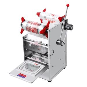 600W Tabletop Manual Tray Sealing Machine 300mm Width For Baverage Shops